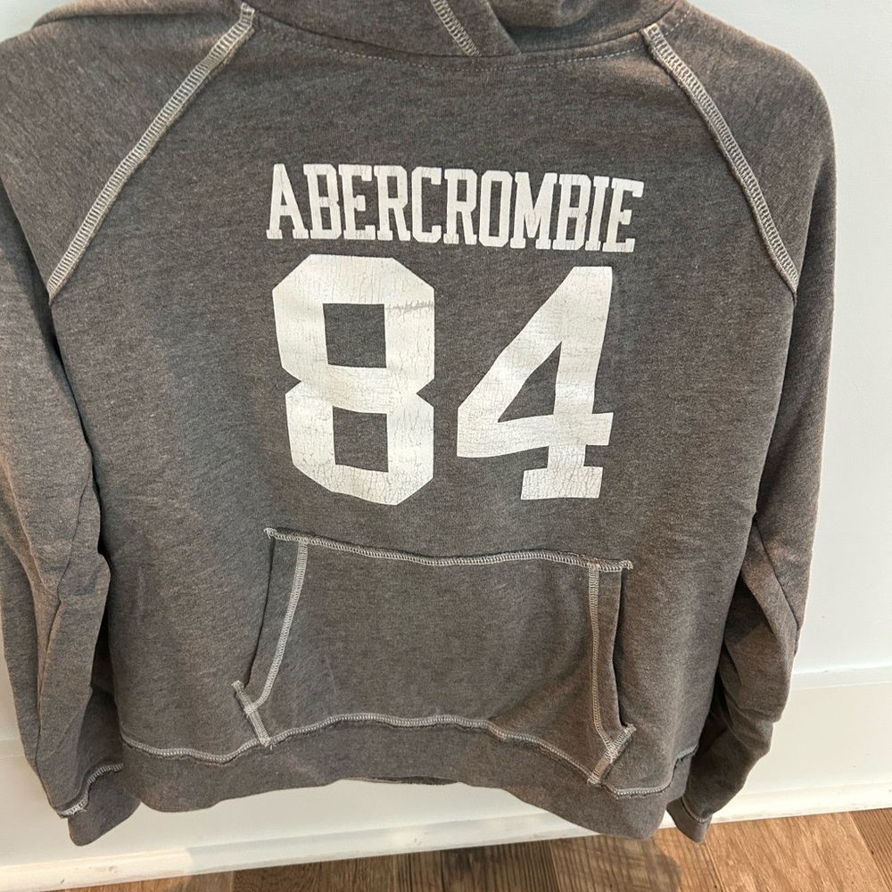 Abercrombie & Fitch Gray Sporty Sweater with White Accents